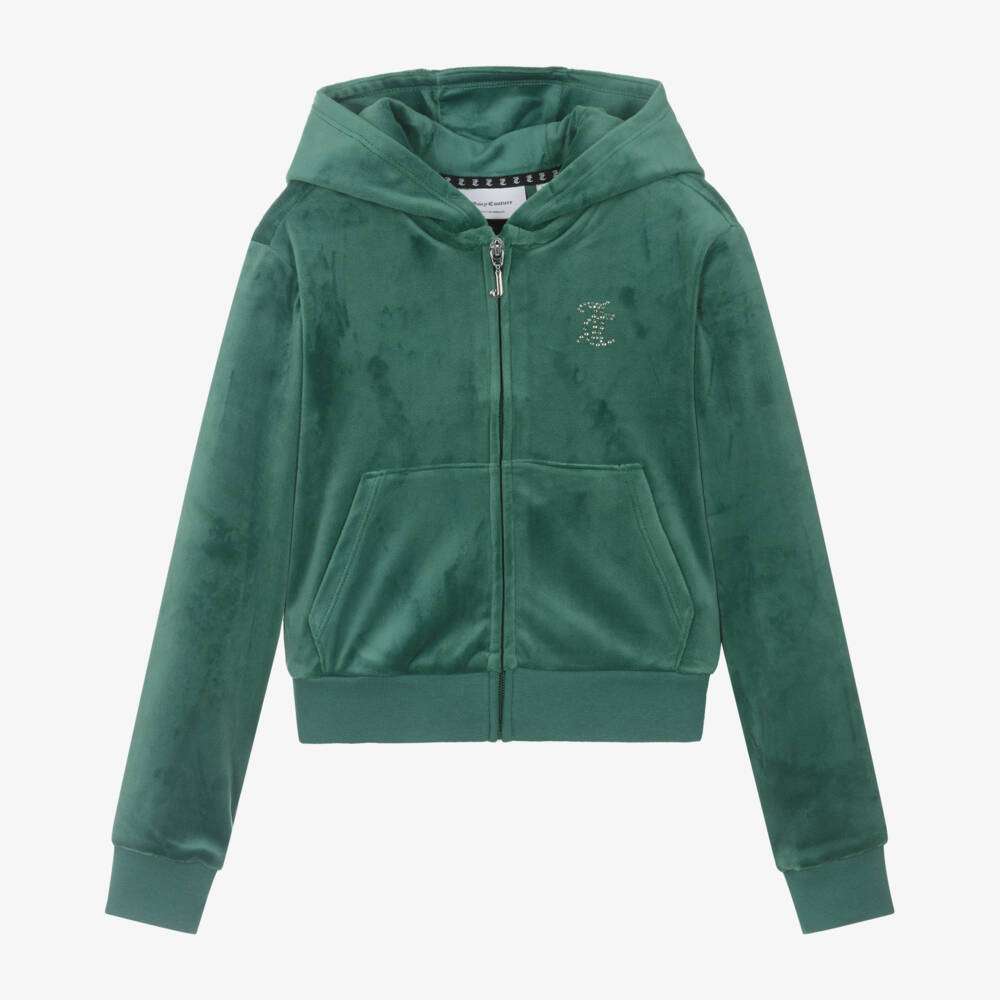 Juicy Couture-Роскошный зеленый велюровый худи для девочек | Childrensalon Outlet