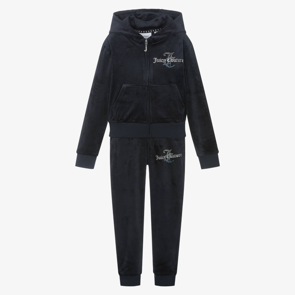 Juicy Couture-Роскошный синий велюровый комплект для девочек | Childrensalon Outlet