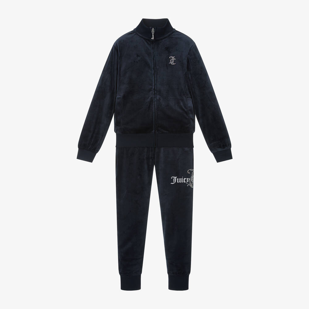 Girls velvet tracksuit clearance