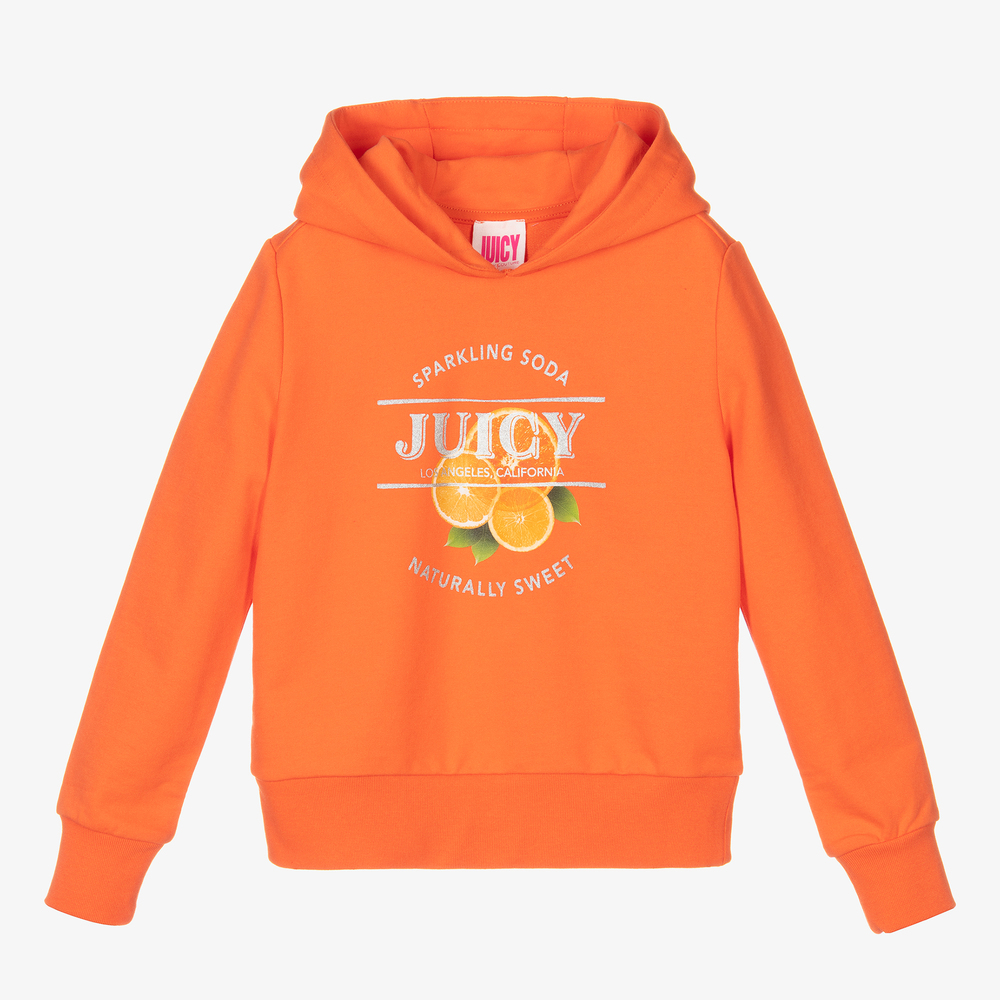 Juicy Couture - Girls Orange Logo Hoodie | Childrensalon