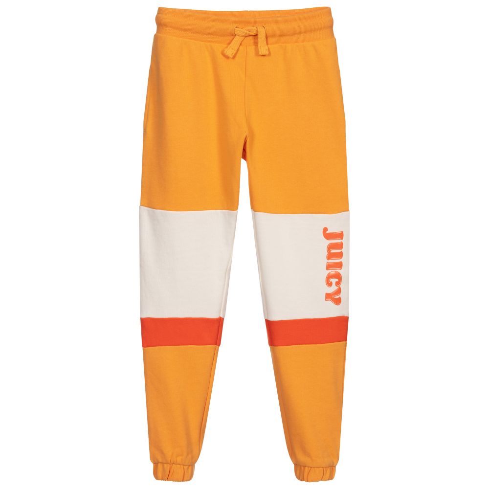 Juicy Couture - Girls Orange Logo Joggers | Childrensalon