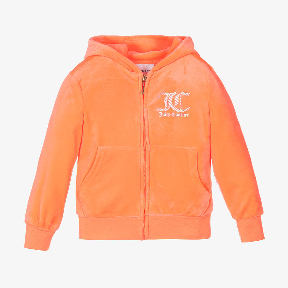 Juicy Couture - Girls Orange Zip-Up Hoodie | Childrensalon