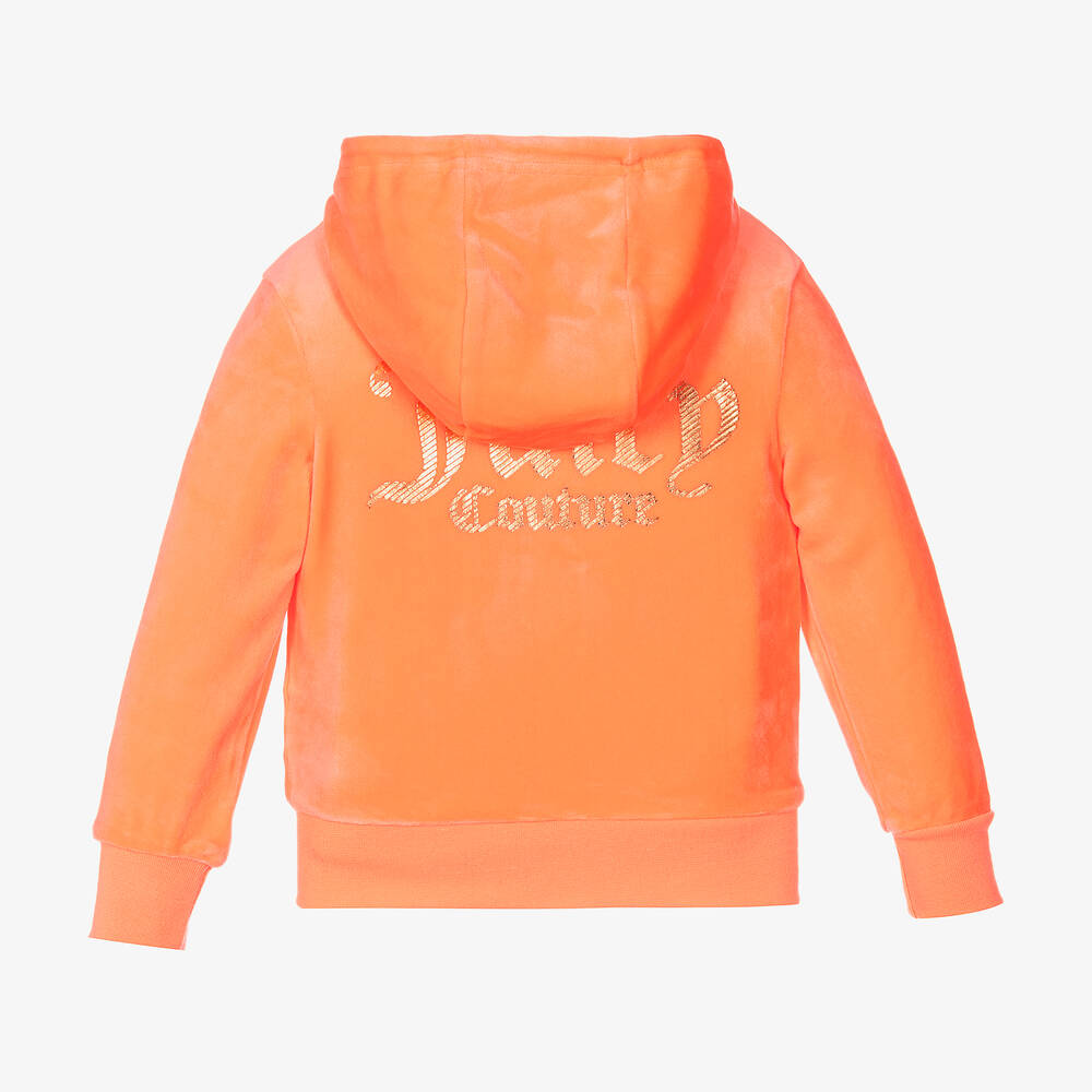 Juicy Couture Girls Orange Zip Up Hoodie