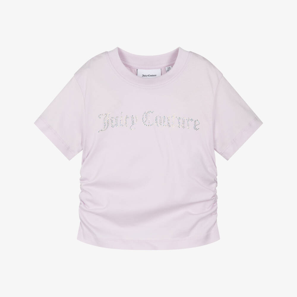 Juicy Couture-Girls Pale Lavendar Purple Cotton T-Shirt | Childrensalon Outlet