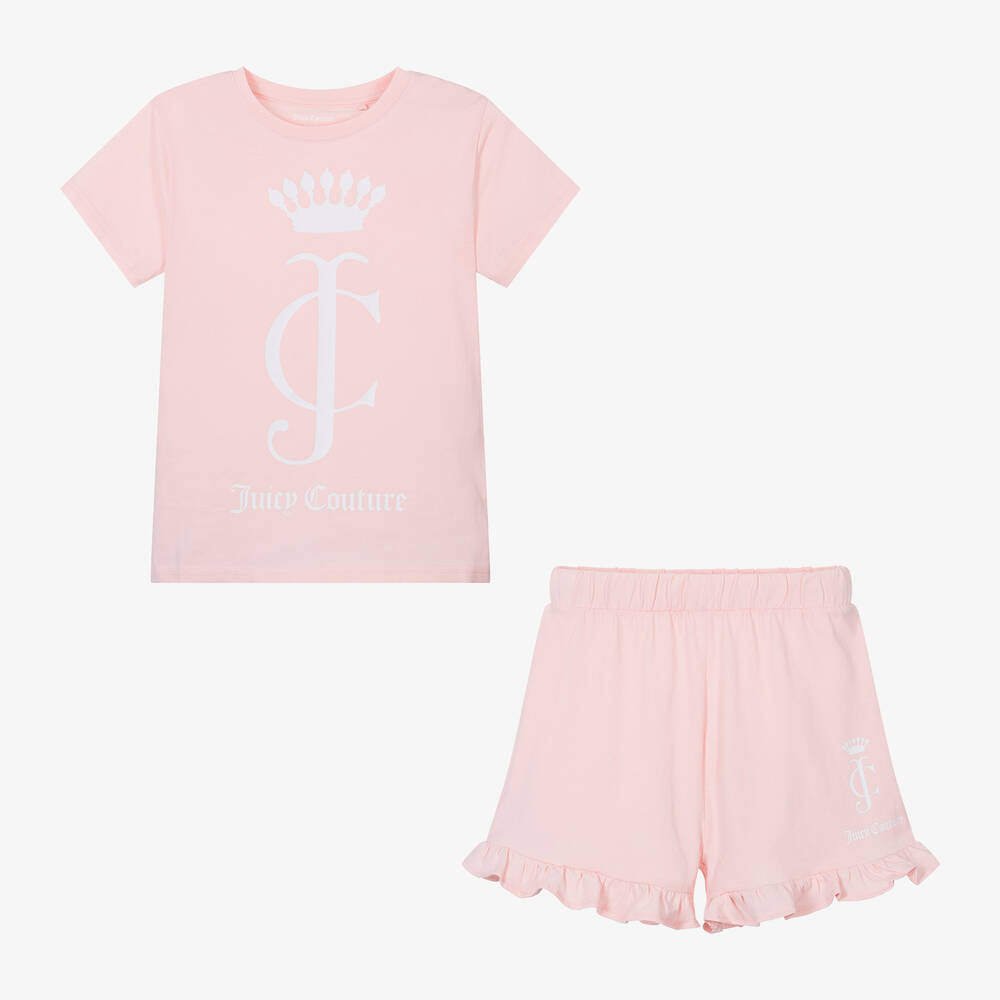 Juicy Couture-Girls Pale Pink Cotton Pyjamas | Childrensalon Outlet