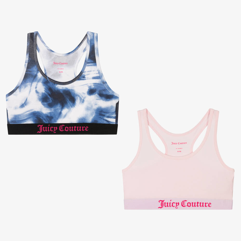 Juicy Couture - Girls Pink & Blue Bras (2 Pack) | Childrensalon
