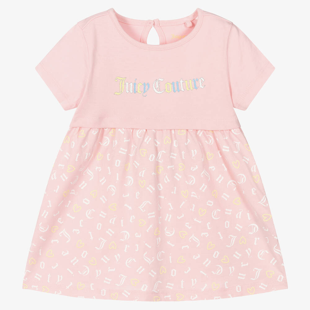 Juicy Couture - Girls Pink Cotton Dress | Childrensalon