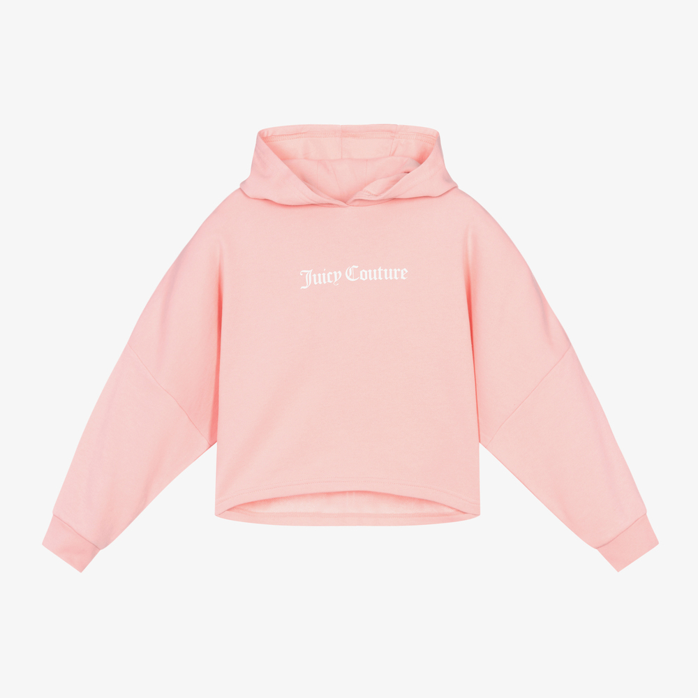 Juicy Couture - Girls Pink Cotton Hoodie | Childrensalon