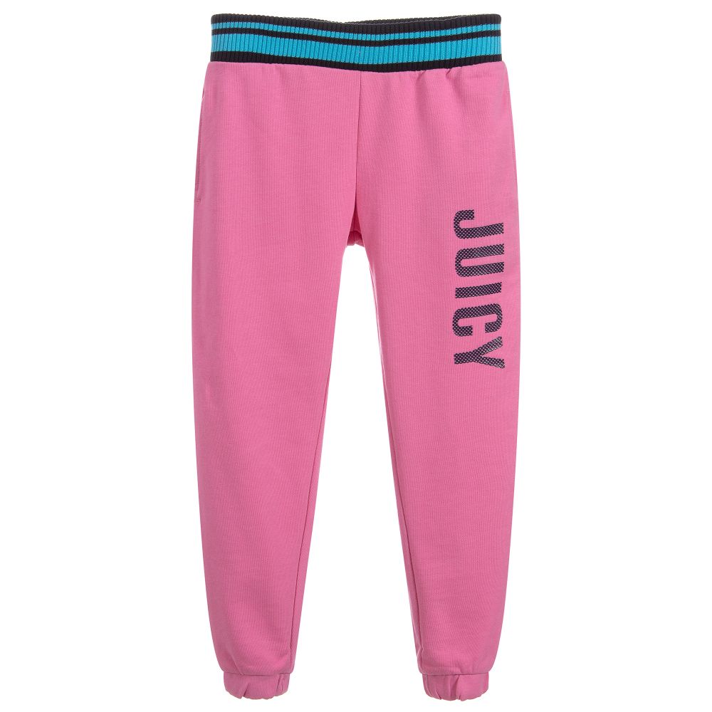 Juicy Couture - Girls Pink Cotton Joggers | Childrensalon