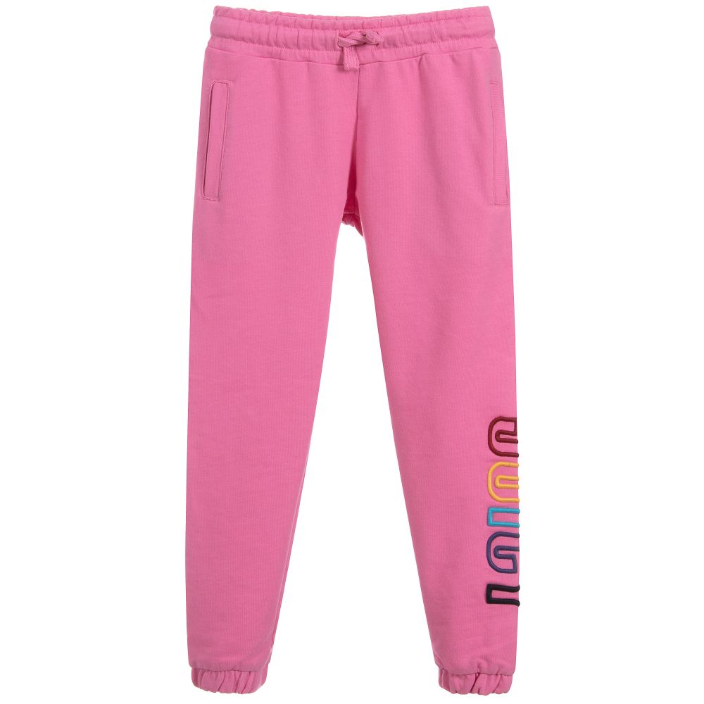 Girls Pink Cotton Joggers