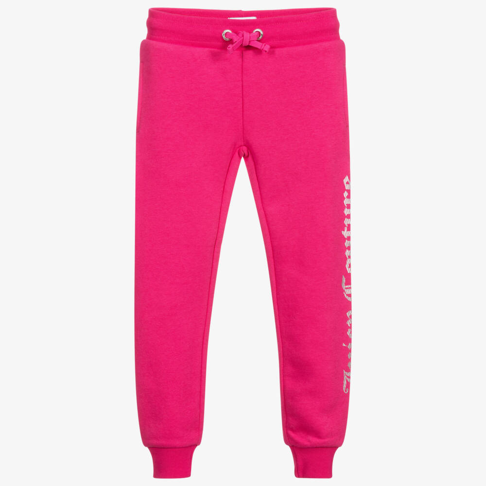 Juicy Couture-Girls Pink Cotton Joggers | Childrensalon Outlet