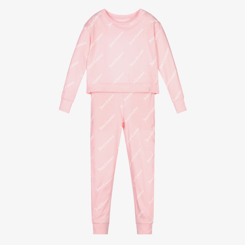 Juicy Couture - Girls Pink Cotton Pyjamas | Childrensalon