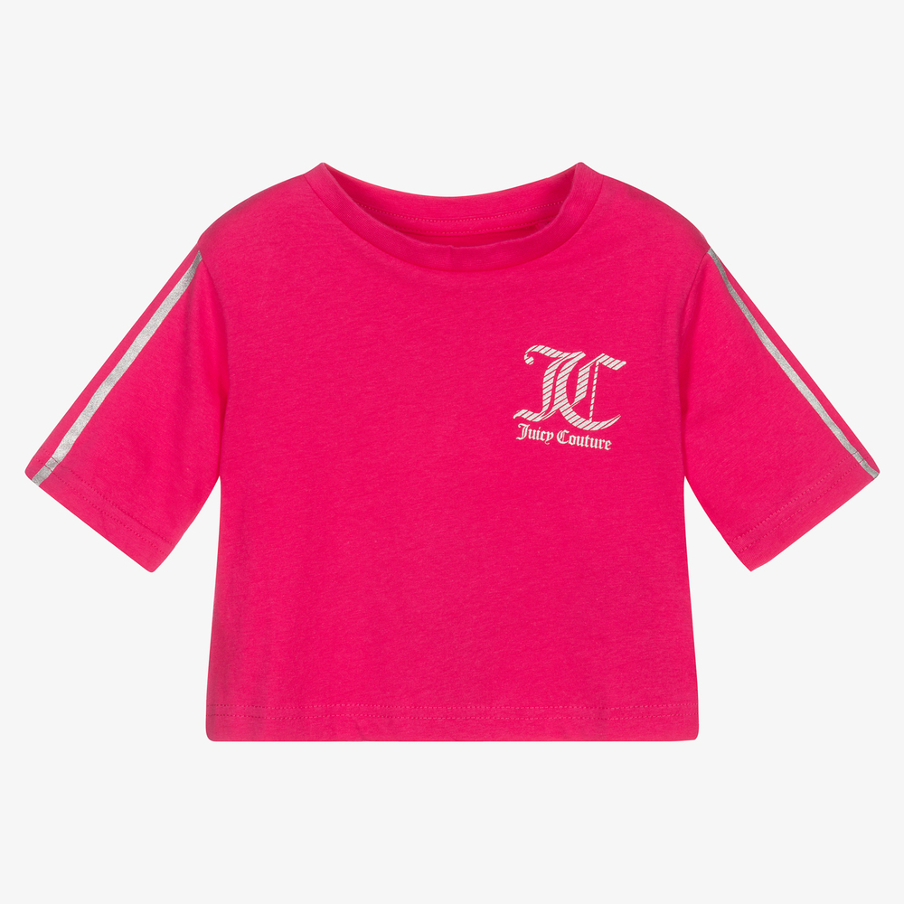 Juicy Couture - Girls Pink Cotton T-Shirt | Childrensalon Outlet