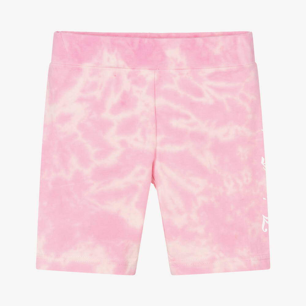 Juicy Couture - Girls Pink Cotton Tie Dye Shorts | Childrensalon