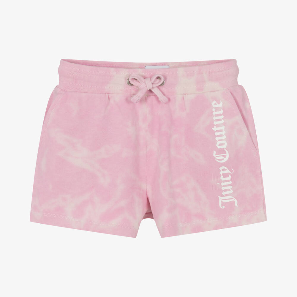 Juicy Couture - Girls Pink Cotton Tie-Dye Shorts | Childrensalon