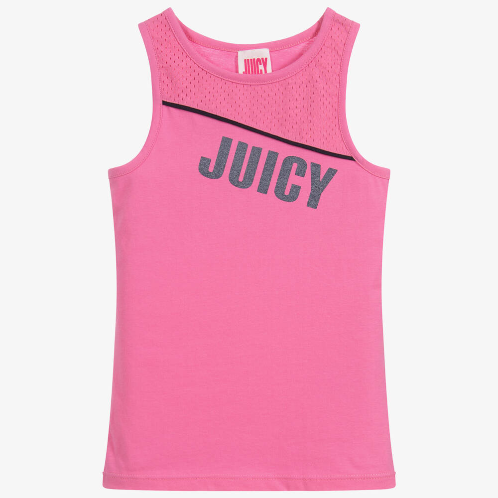 Juicy Couture-Girls Pink Cotton Vest Top | Childrensalon Outlet