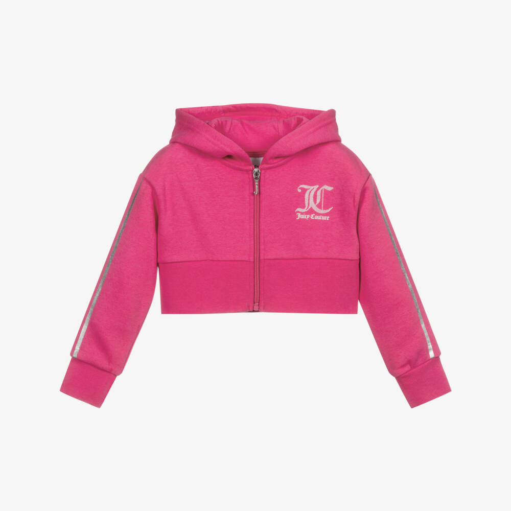 Juicy Couture-Girls Pink Cropped Zip-Up Top | Childrensalon Outlet