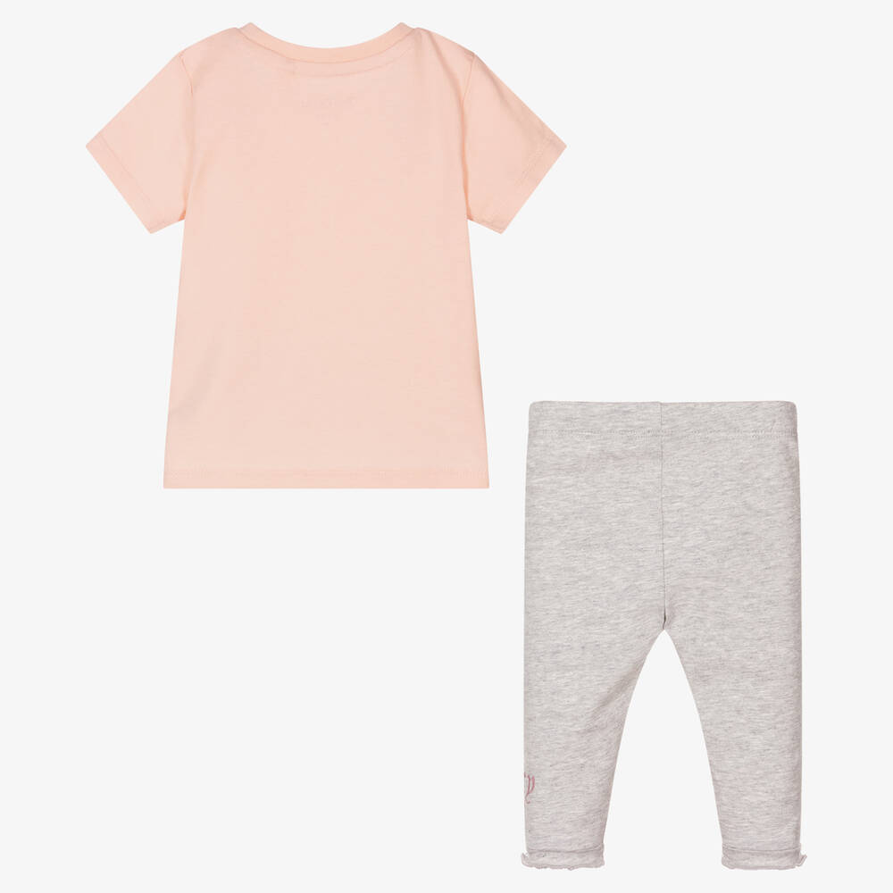 جوسي كوتور-Girls Pink & Grey Leggings Set | Childrensalon Outlet