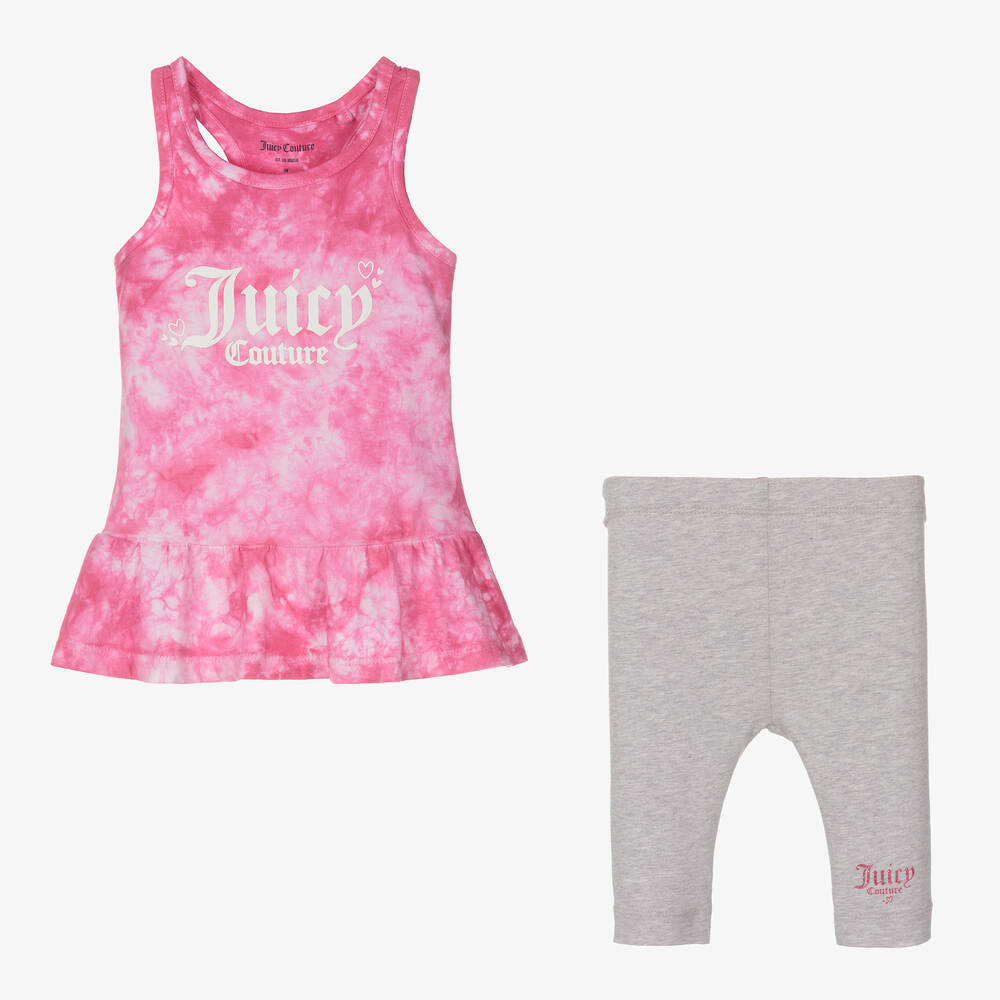 جوسي كوتور-Girls Pink & Grey Leggings Set | Childrensalon Outlet