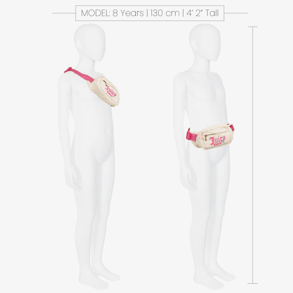 Juicy Couture-Girls Pink & Ivory Towelling Belt Bag (17cm) | Childrensalon Outlet