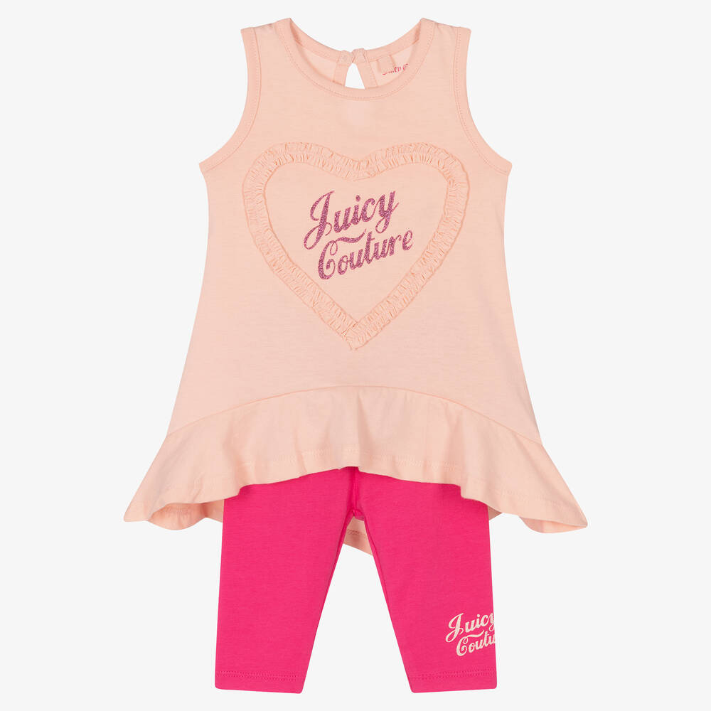 Juicy Couture - Girls Pink Logo Leggings Set | Childrensalon