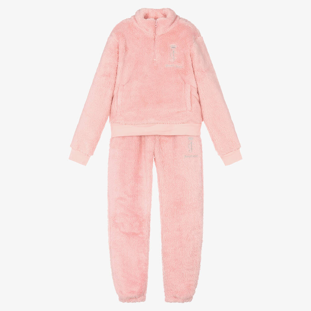 Juicy Couture - Girls Pink Loungewear Tracksuit | Childrensalon