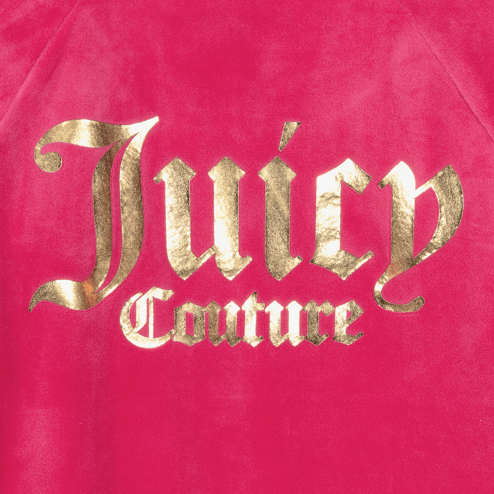 Juicy Couture - Girls Pink Velour Hoodie | Childrensalon Outlet