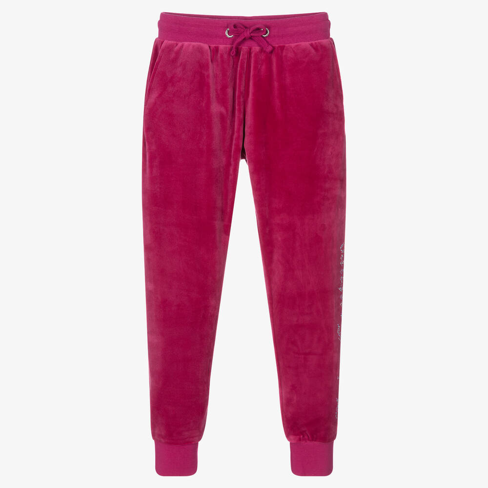 Juicy Couture - Bas jogging rose velours fille | Childrensalon