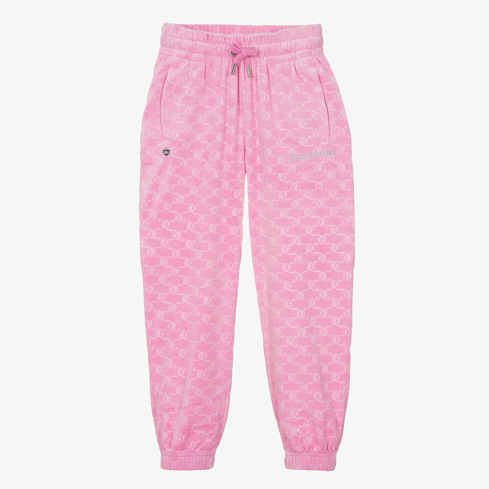 Juicy Couture - Bas de jogging rose en velours fille | Childrensalon
