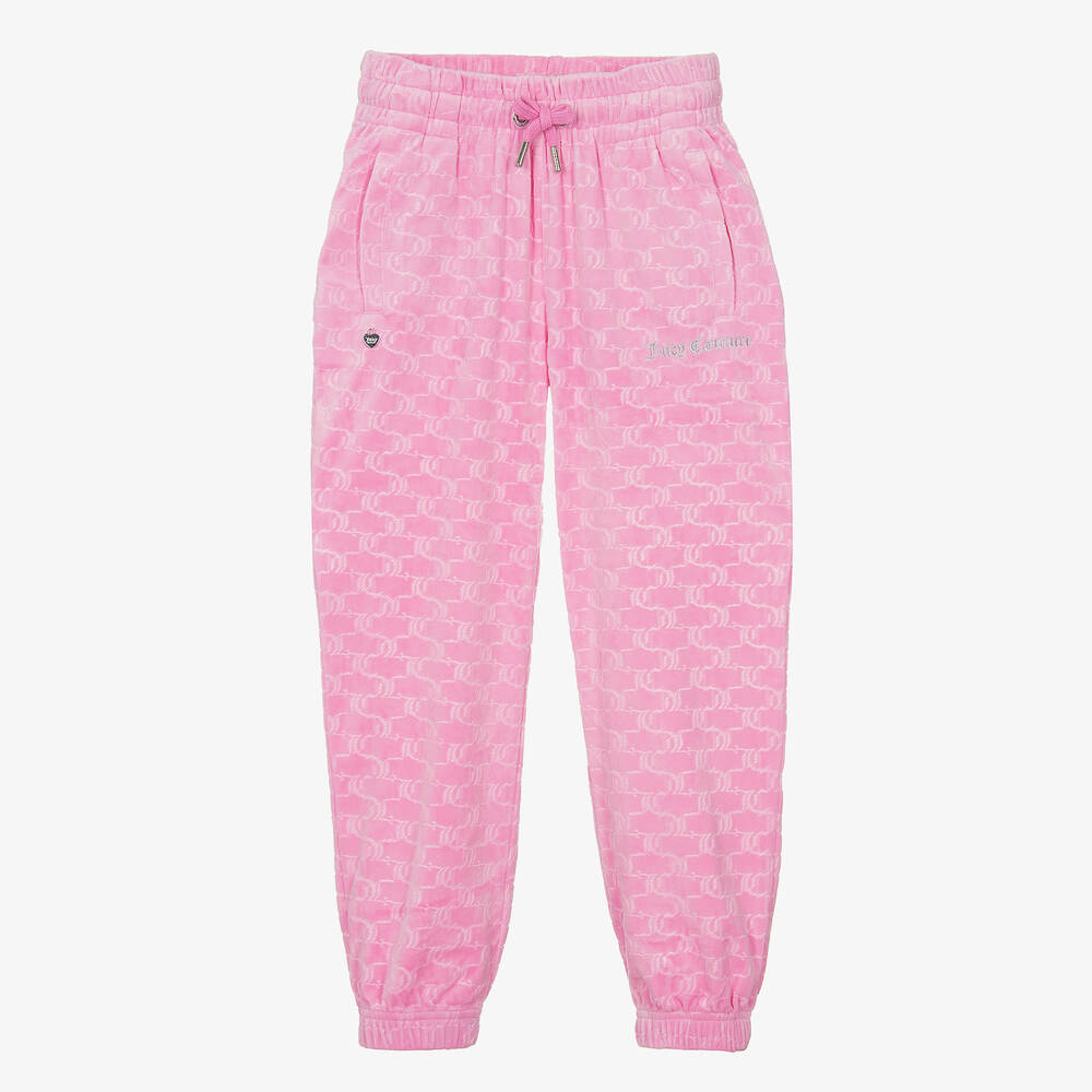 Juicy Couture - Girls Pink Velour Joggers | Childrensalon