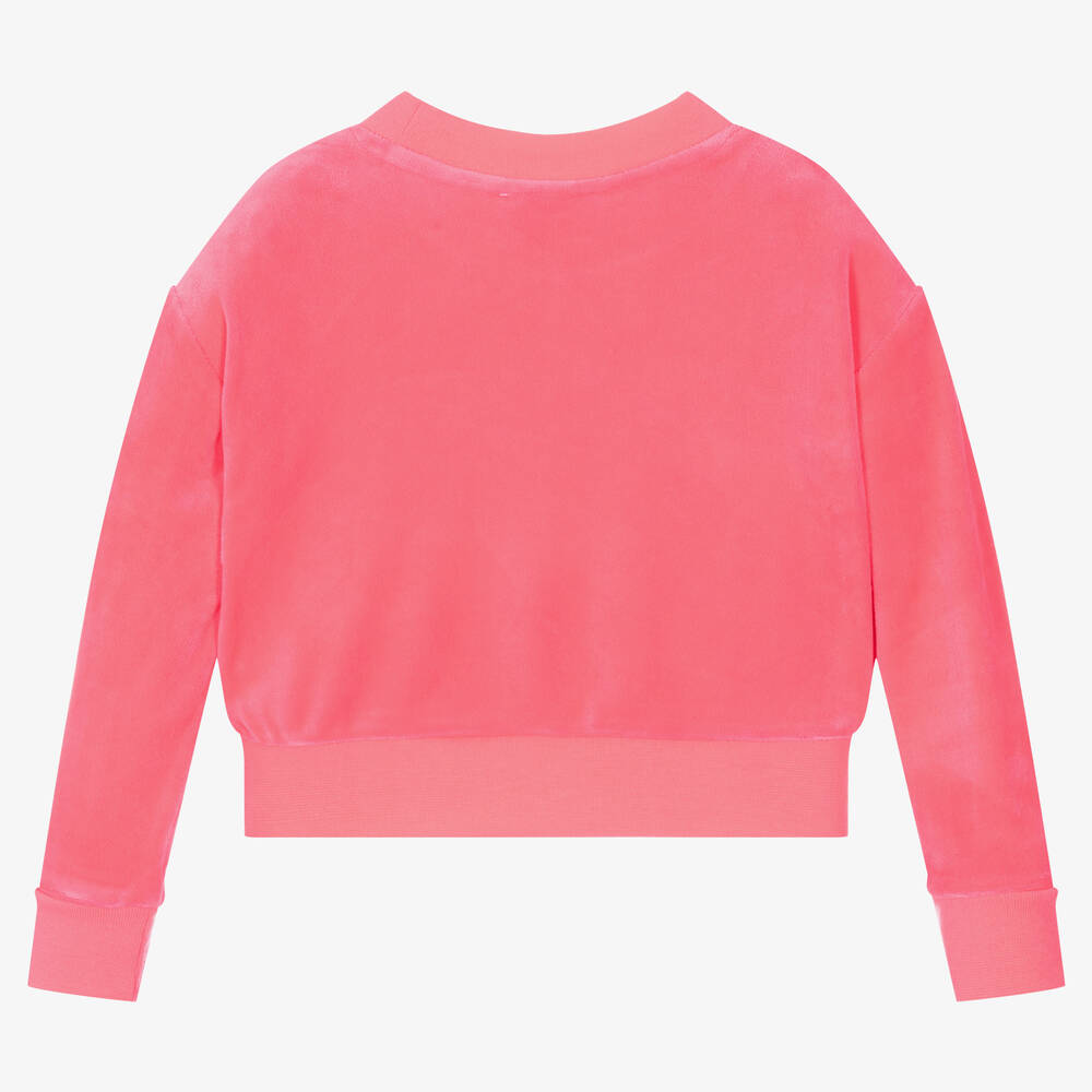 Juicy Couture Girls Pink Velour Sweatshirt Childrensalon Outlet