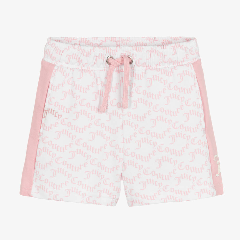 Juicy Couture - Baumwollshorts in Rosa und Weiß (M) | Childrensalon