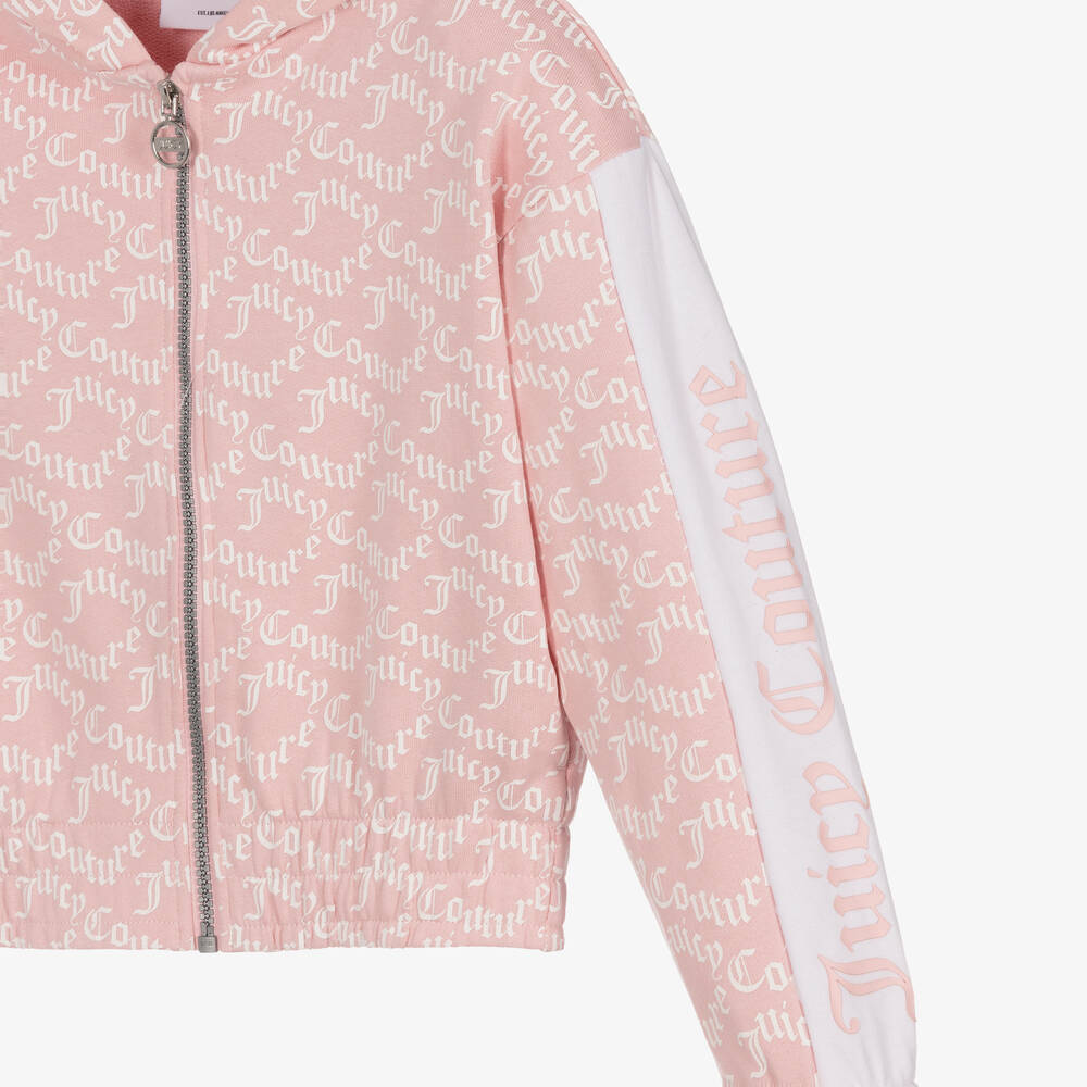 Juicy couture pink zip up hoodie clearance