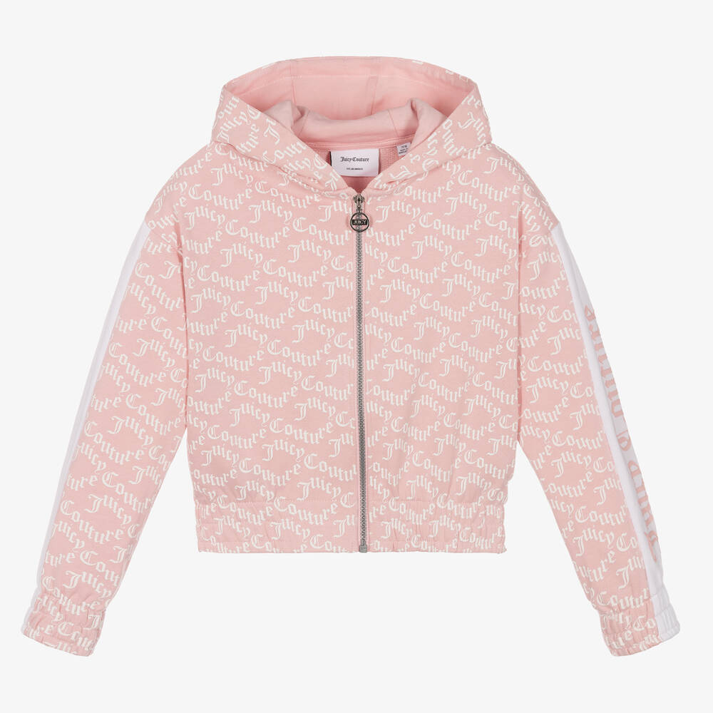 Juicy Couture - Розовая худи на молнии для девочек | Childrensalon