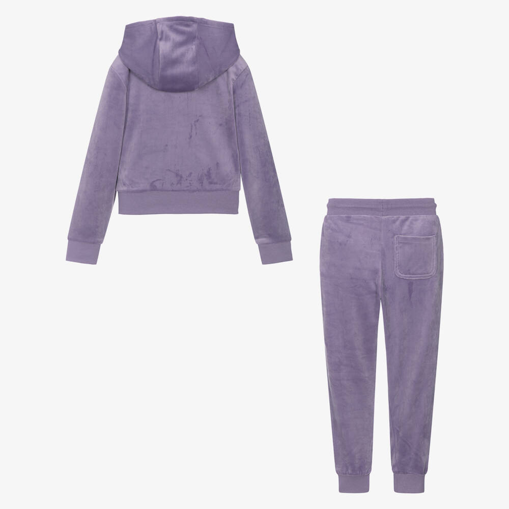 Juicy Couture-Girls Plush Purple Velour Set | Childrensalon Outlet