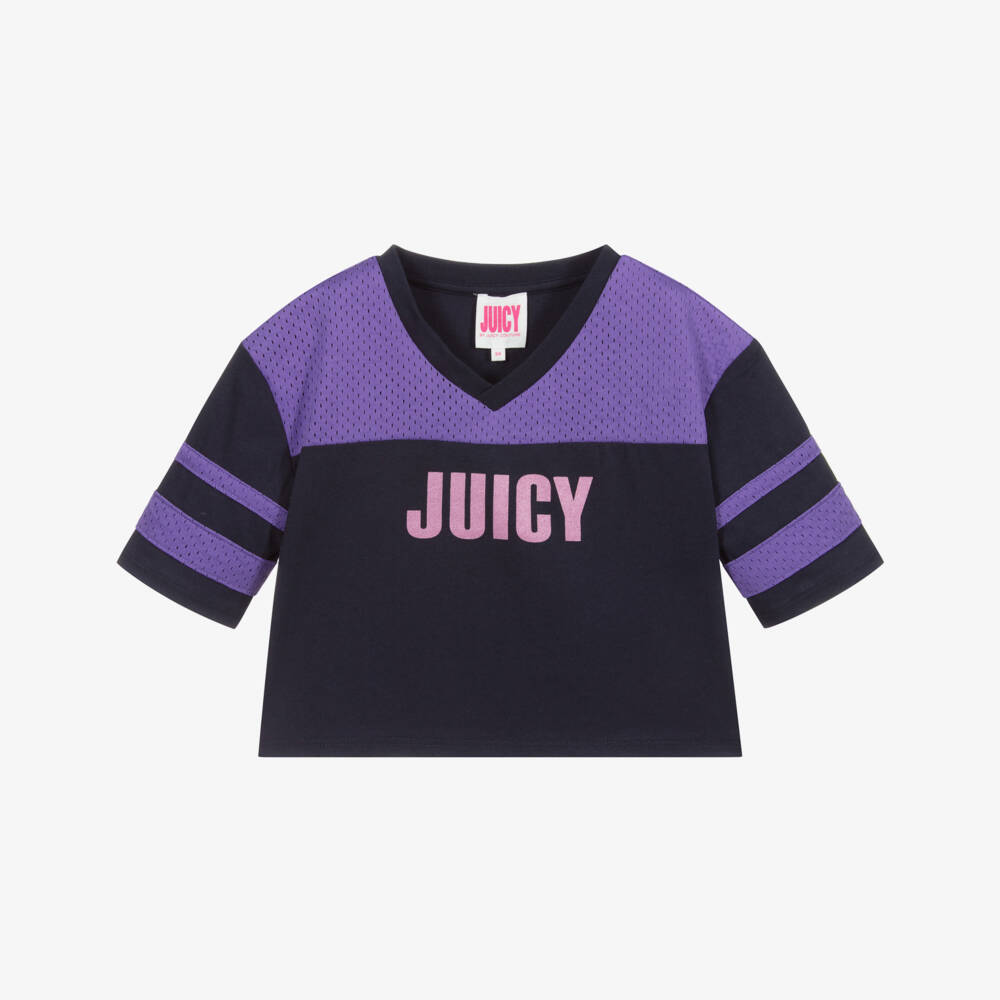 Juicy Couture-Girls Purple & Blue T-Shirt | Childrensalon Outlet