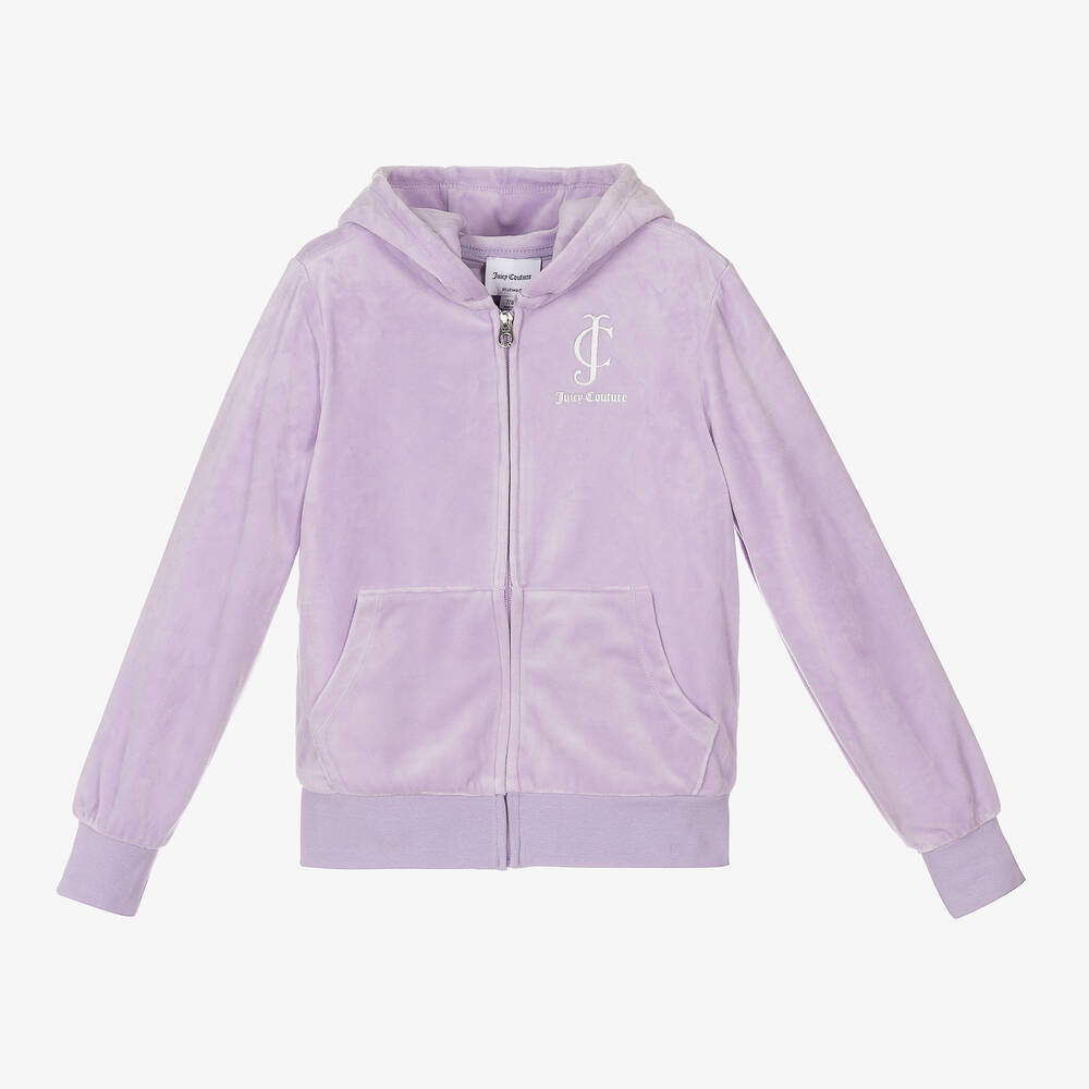 Juicy Couture - Girls Purple Zip-Up Hoodie | Childrensalon