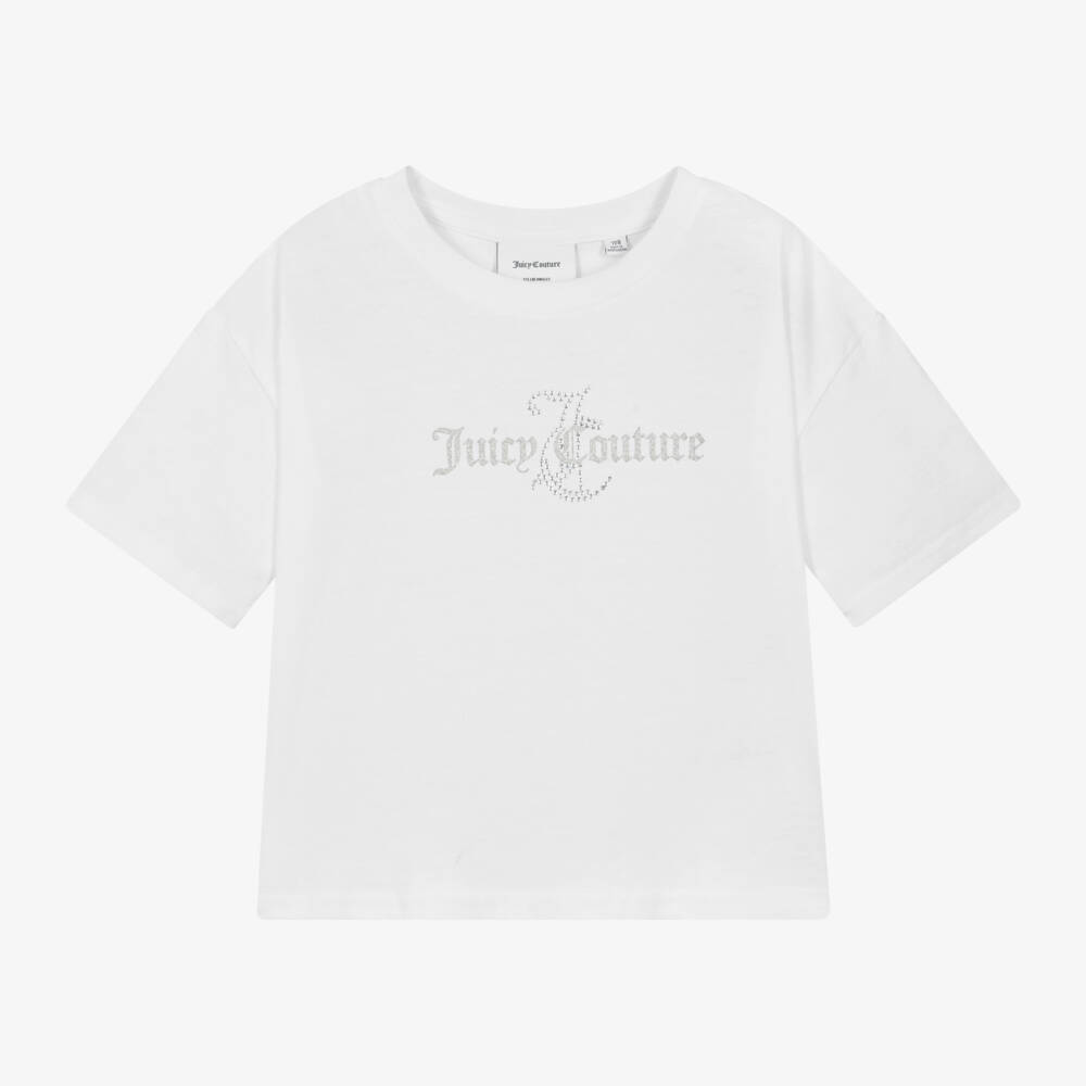 Juicy Couture-Girls Radiant White Cotton Tee | Childrensalon Outlet