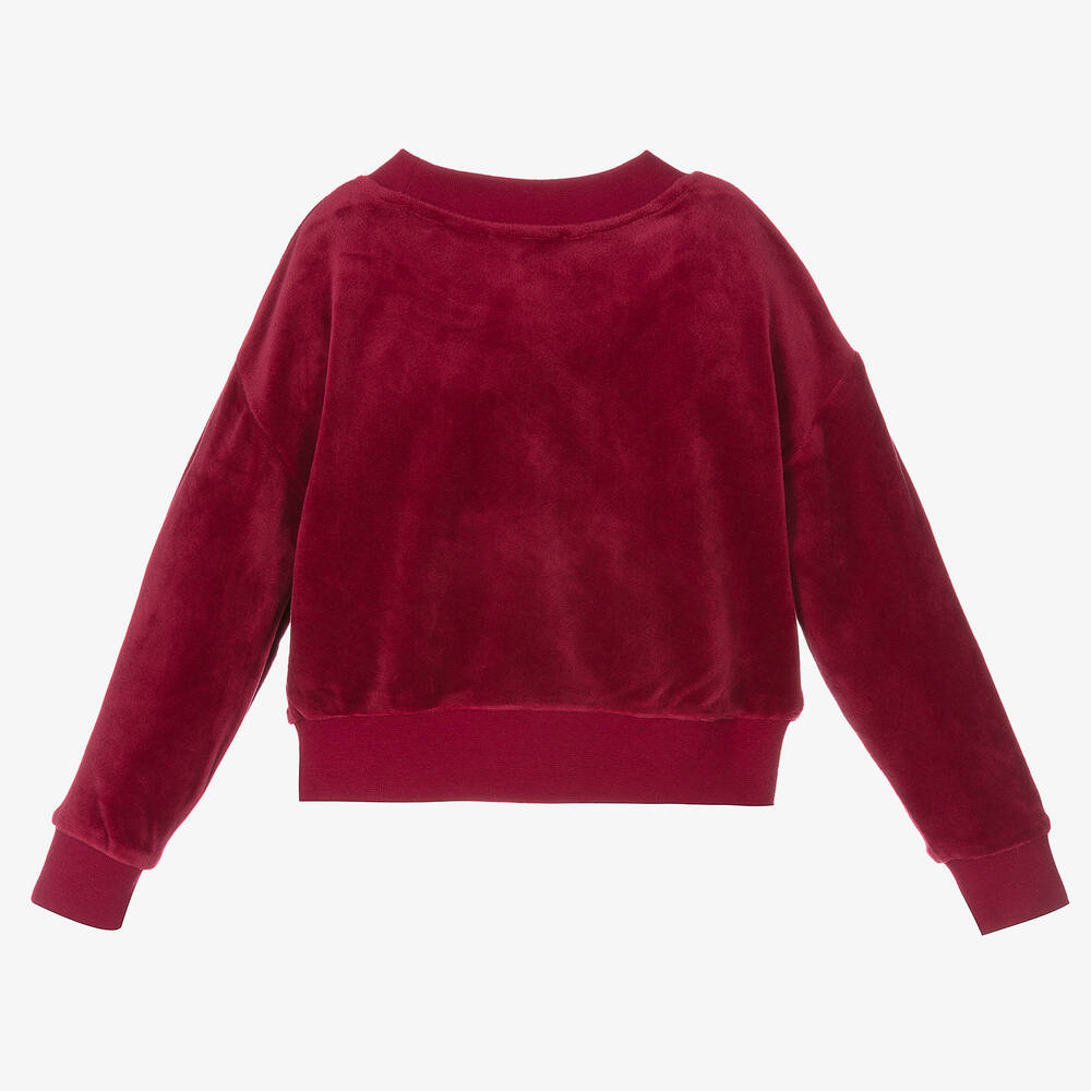 Juicy Couture Girls Red Velour Sweatshirt