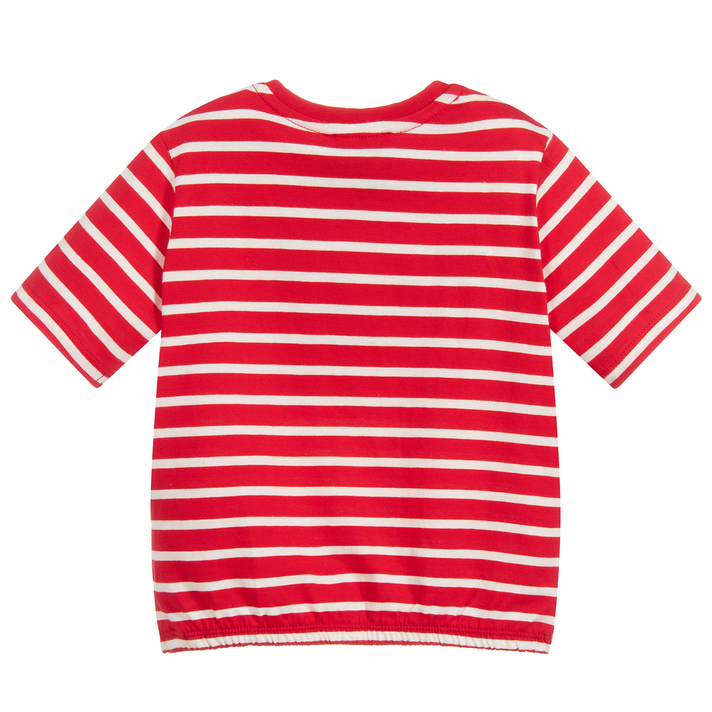 Girls red and sales white striped shirt