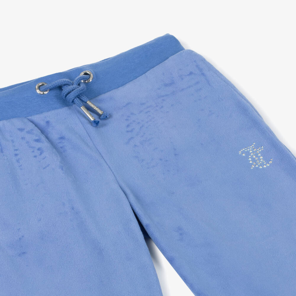 Juicy Couture-Girls Sapphire Velour Flared Pants | Childrensalon Outlet
