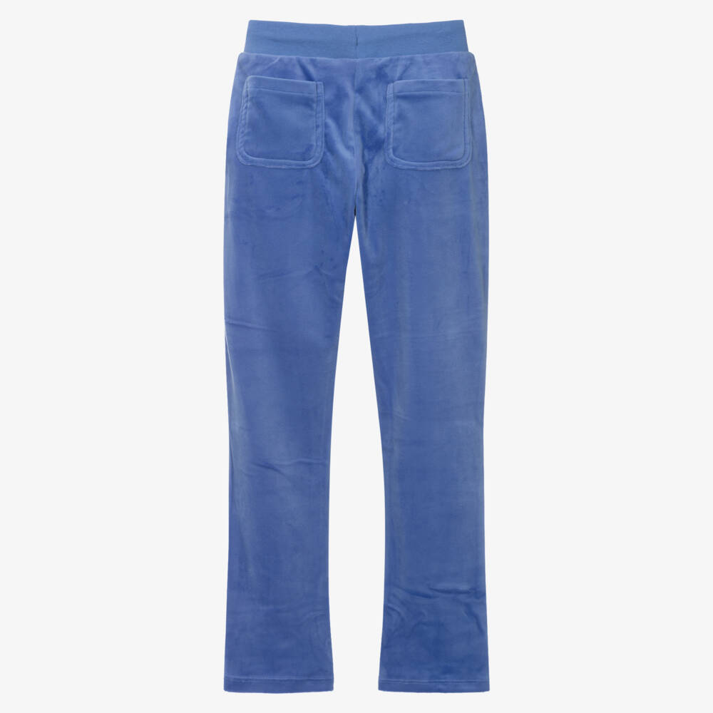 Juicy Couture-Girls Sapphire Velour Flared Pants | Childrensalon Outlet