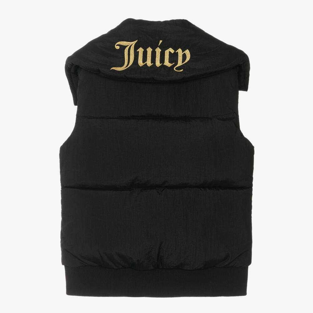 Juicy Couture-Жилет стеганый шелковый черный для девочек | Childrensalon Outlet