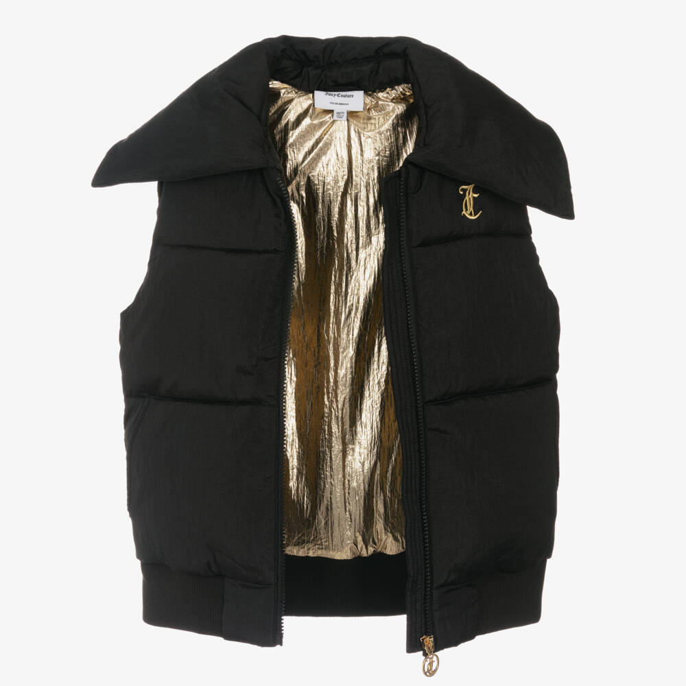 Juicy Couture-Жилет стеганый шелковый черный для девочек | Childrensalon Outlet