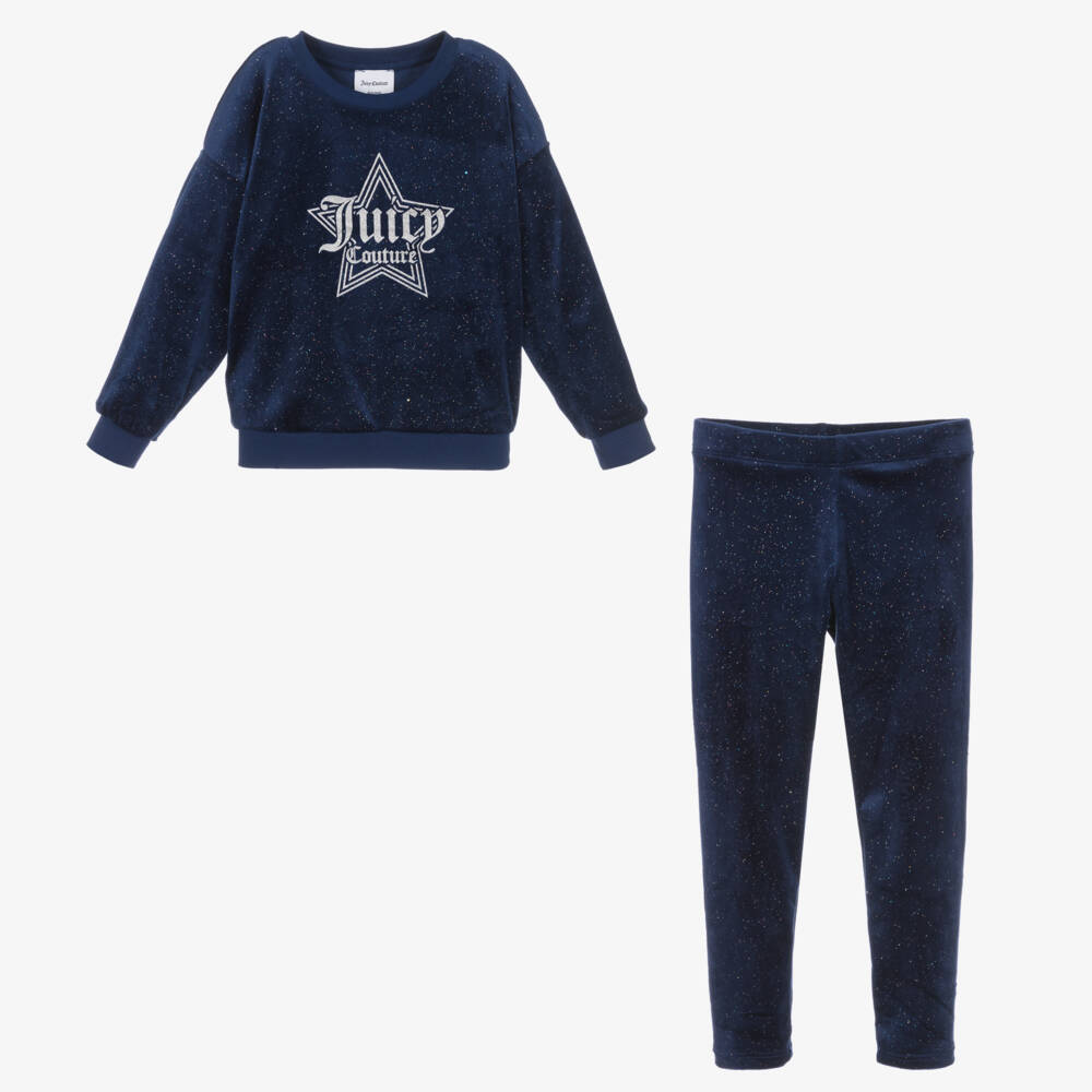 Juicy Couture-Girls Soft Blue Velour Ensemble | Childrensalon Outlet