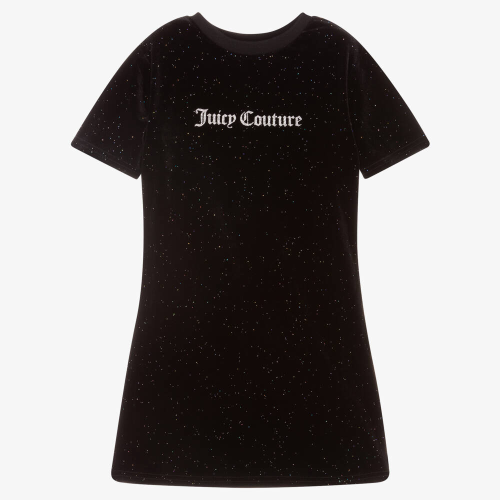 Juicy Couture-Girls Sparkle Velour Black Dress | Childrensalon Outlet