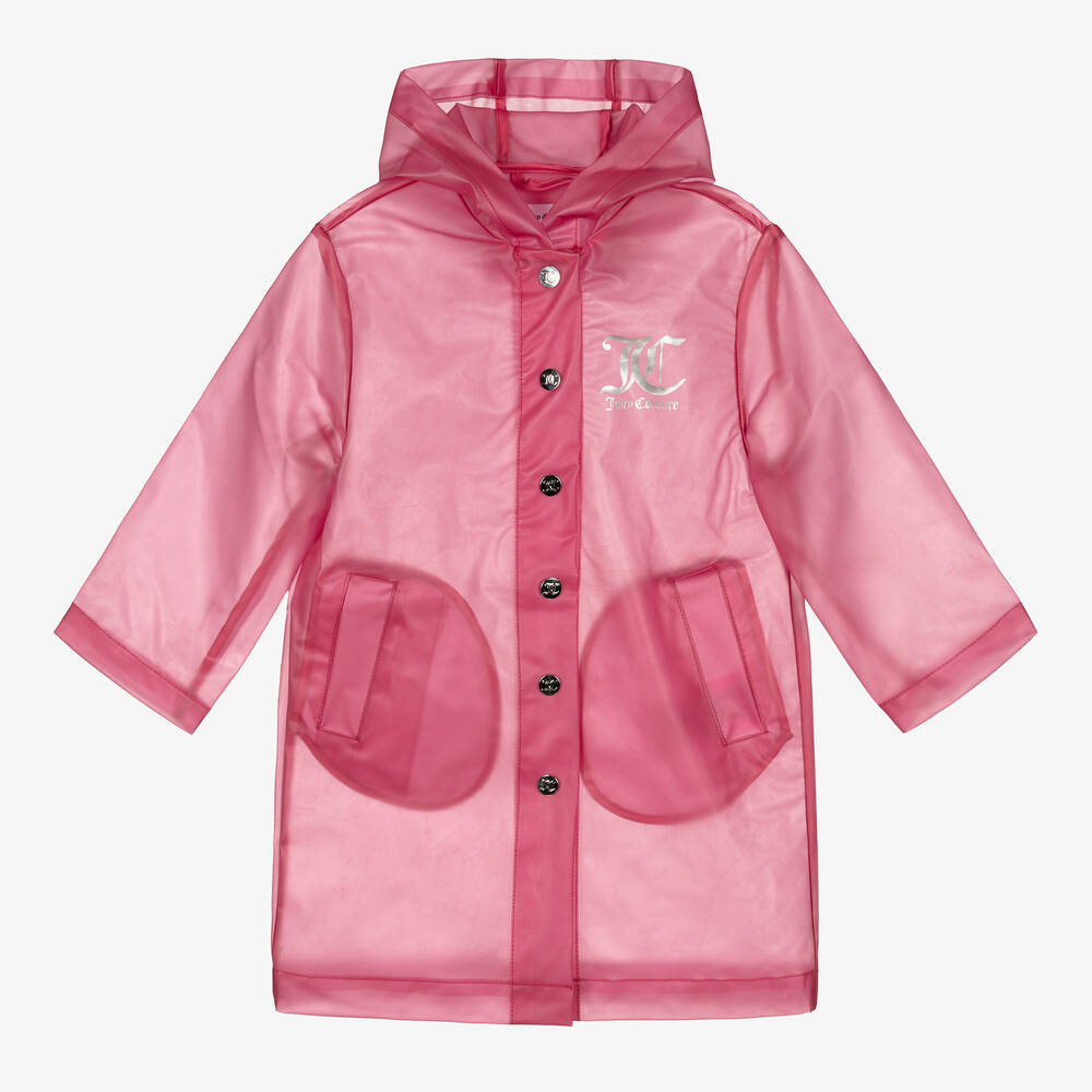 Juicy Couture - Girls Translucent Pink Raincoat | Childrensalon