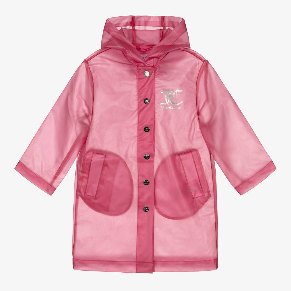Girls Translucent Pink Raincoat