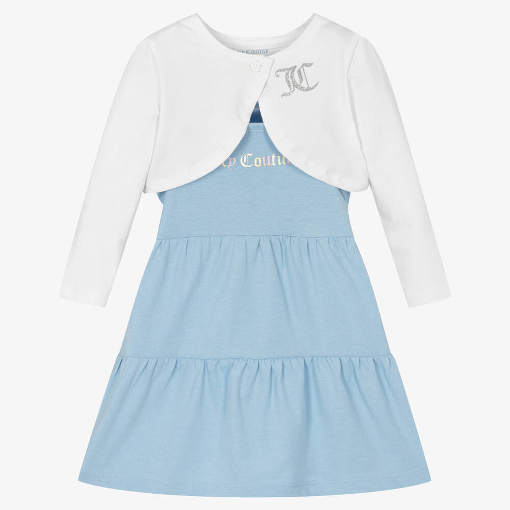 Juicy Couture-Girls White & Blue Dress Set | Childrensalon Outlet