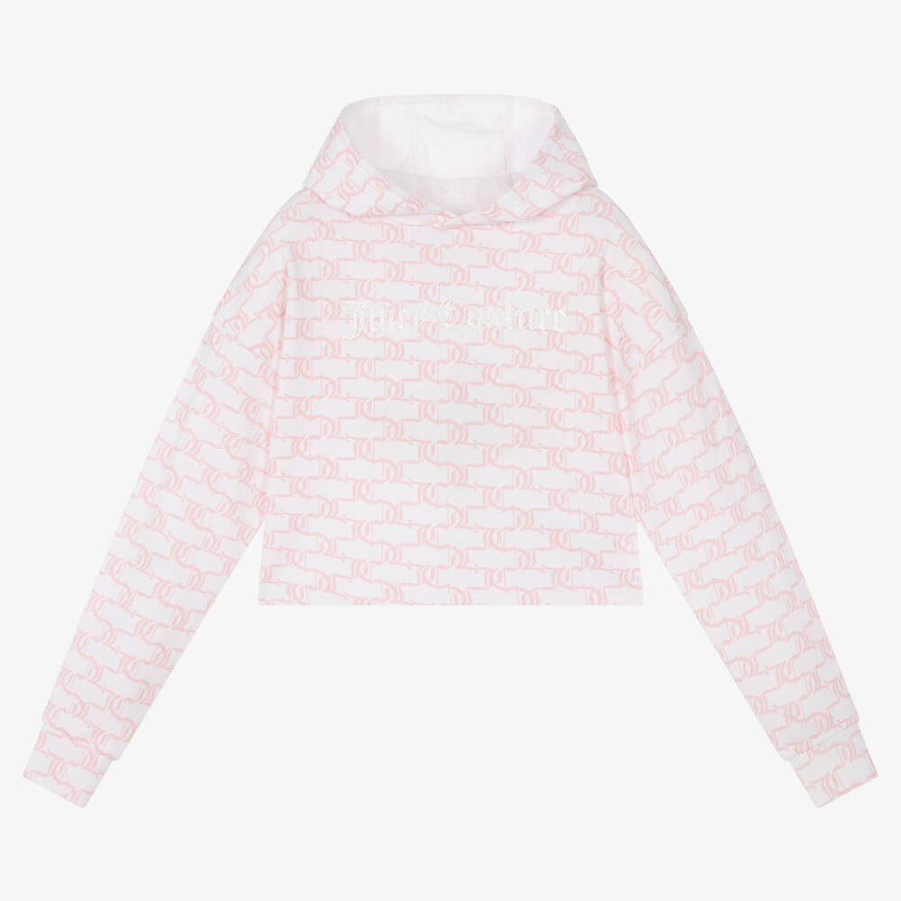 Juicy Couture - Girls White Cotton Hoodie | Childrensalon